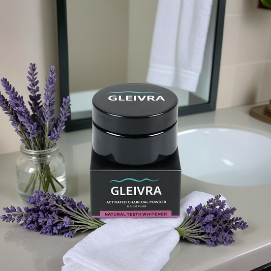 Gleivra CharGlow™ Natural Teeth Whitening Powder – Activated Charcoal Formula for a Radiant Smile