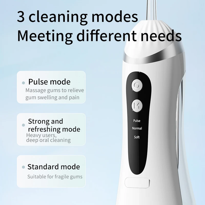 Gleivra HydroClean™ Pro Oral Irrigator – 4 Nozzles, IPX7 Waterproof