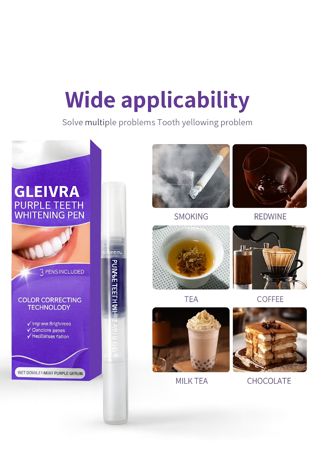 Gleivra PurpleGlow™ Instant Whitening Gel Pen