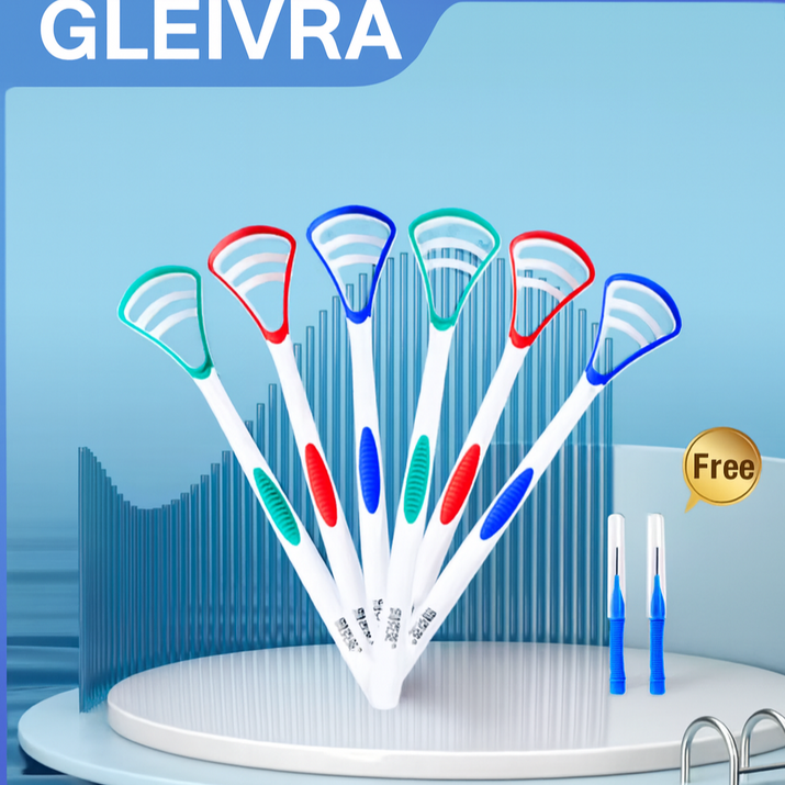 Gleivra TonguEase™ Fresh Breath Scraper & Oral Brush