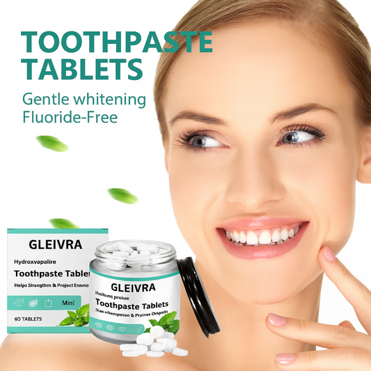 Gleivra FreshTabs™ Mint Toothpaste Tablets – 62 Count Solid Oral Care for Fresh Breath & Stain Removal