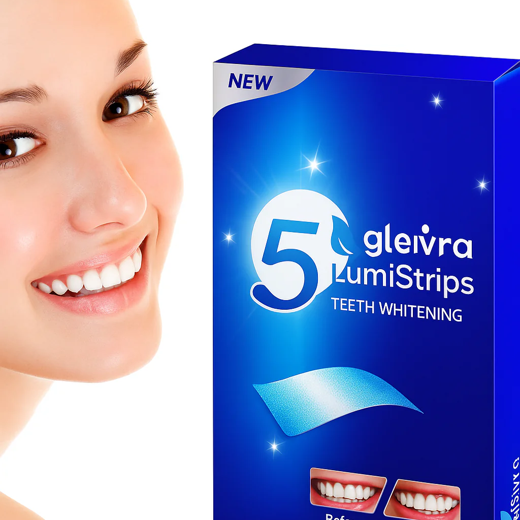 Gleivra LumiStrips™ 5D Professional Teeth Whitening Kit – Dentist-Grade 5D Gel Strips for a Brilliant Smile (7 Packs / 14 Pairs)