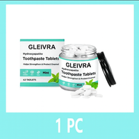 Gleivra FreshTabs™ Mint Toothpaste Tablets – 62 Count Solid Oral Care for Fresh Breath & Stain Removal
