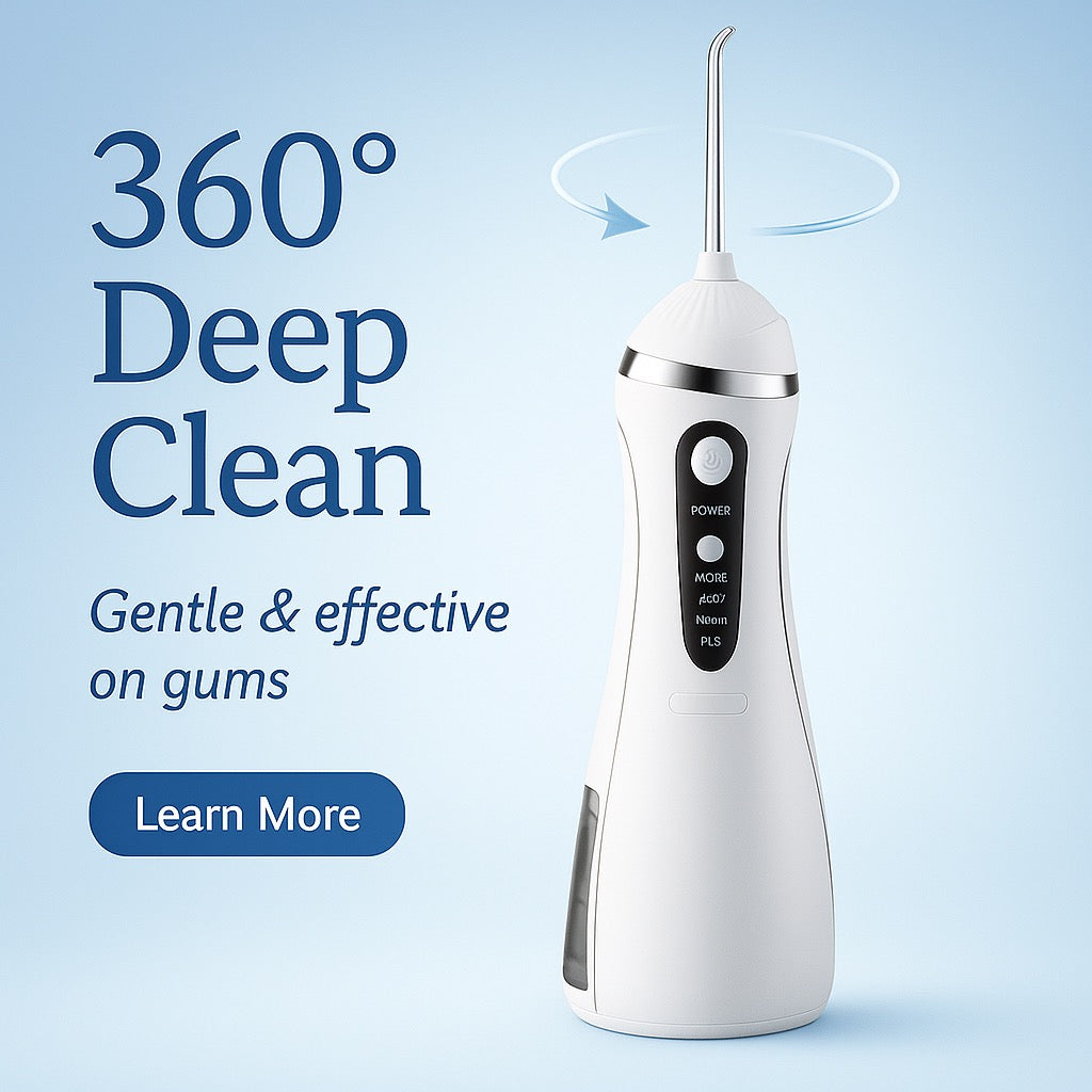 Gleivra HydroClean™ Pro Oral Irrigator – 4 Nozzles, IPX7 Waterproof