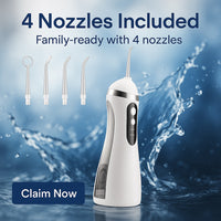 Gleivra HydroClean™ Pro Oral Irrigator – 4 Nozzles, IPX7 Waterproof