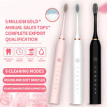 Gleivra SonicFlex™ Rechargeable Toothbrush – 6-in-1 Cleaning Modes