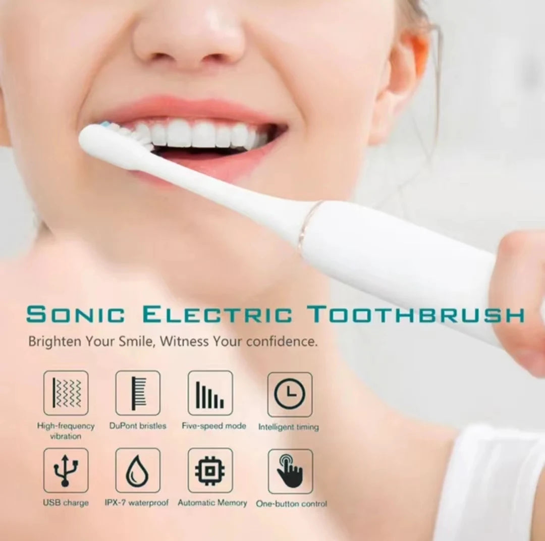 Gleivra SonicFlex™ Rechargeable Toothbrush – 6-in-1 Cleaning Modes